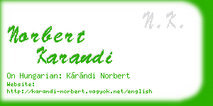 norbert karandi business card